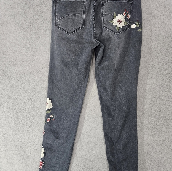 Driftwood Jeans Womens 28 Gray Denim Mid Rise Jackie Skinny Embroidered Boho - Picture 7 of 10
